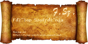 Fülep Szofrónia névjegykártya